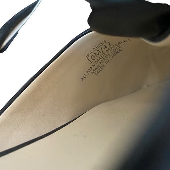 Jessica Simpson Carmie Black Faux Leather Flat Ankle Strap Knotted Bow size 10 - Picture 8 of 11